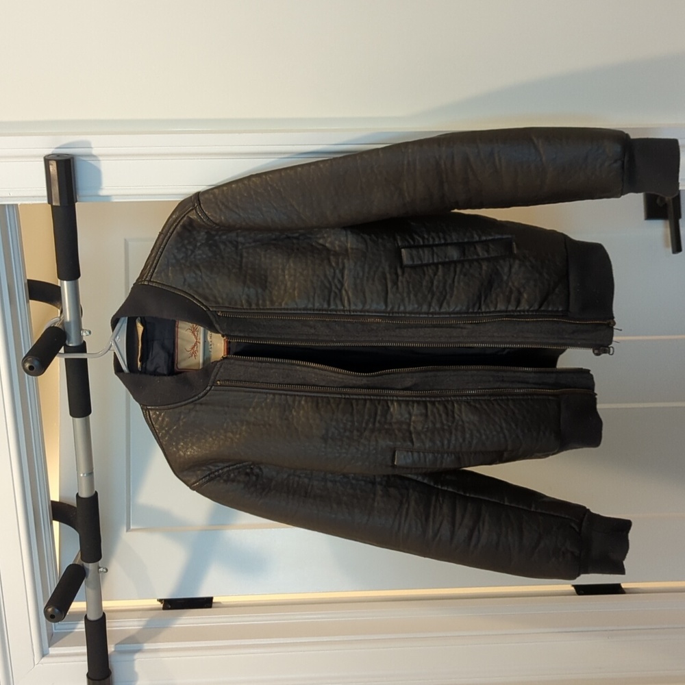 Zara Man Faux Leather Bomber Jacket Size Medium